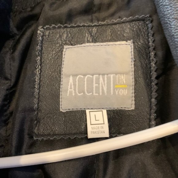accent on you brand vintage genuine leather car coat size L - Picture 2 of 4